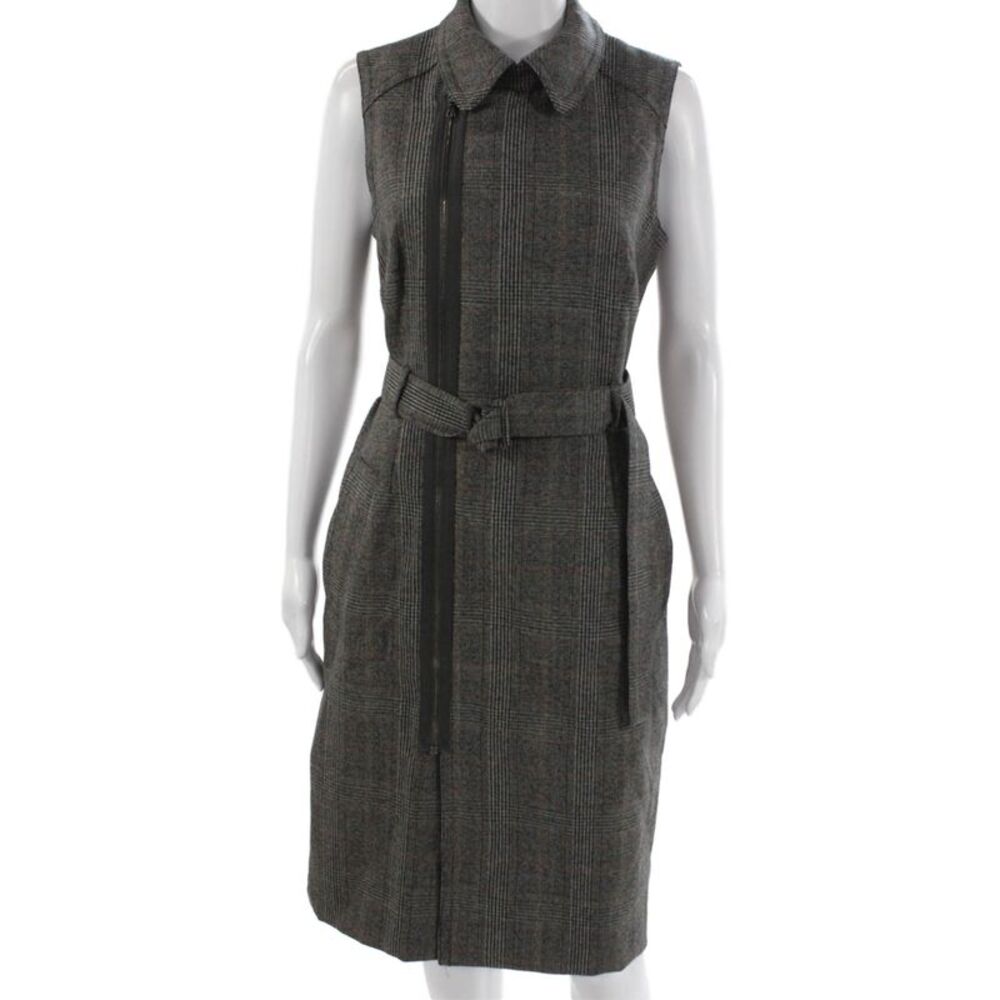 Judith & Charles Women Sheath Dress Gray Virgin Wool Size 8